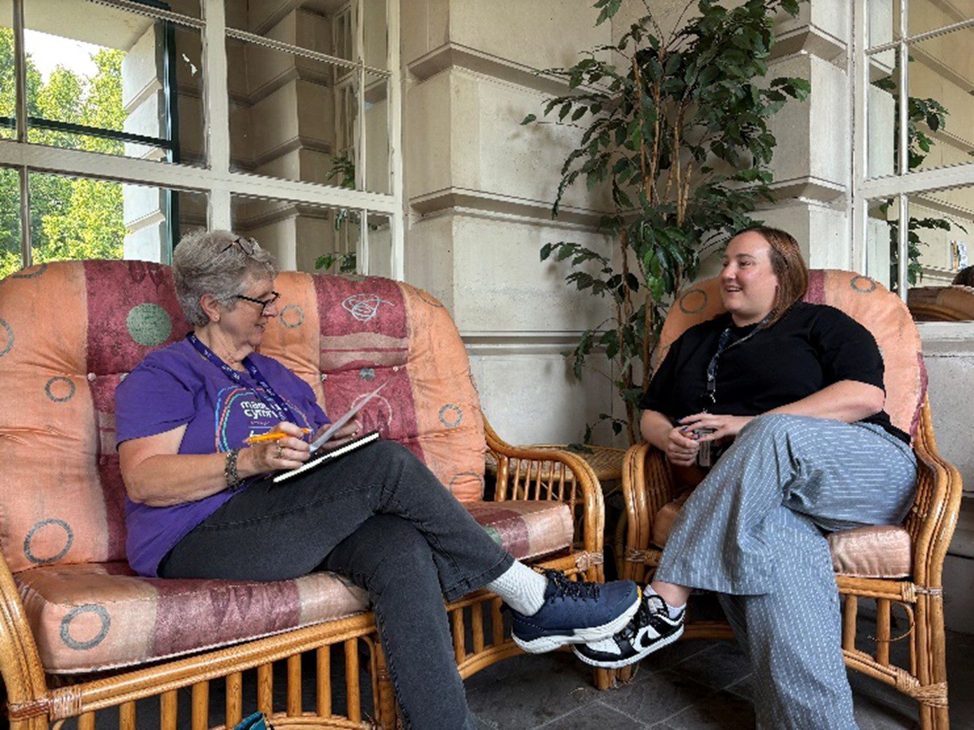 Emma and Recruitment officer speaking
